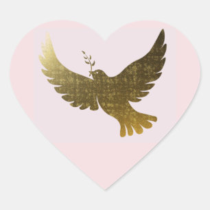 Peace Dove Heart Sticker