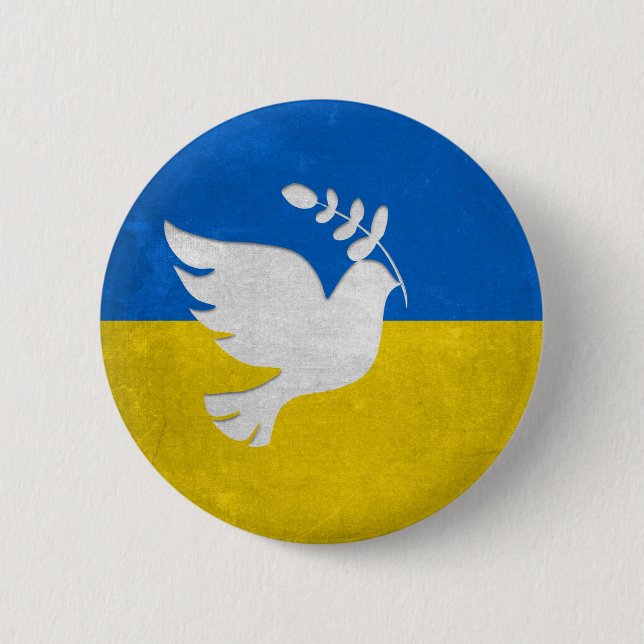 Peace Dove. Ich stehe mit der Ukraine !!! Button (Vorderseite)