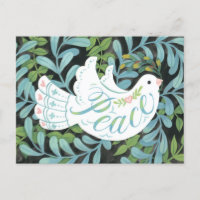 Peace Dove Illustriert Weihnachten Postkarte