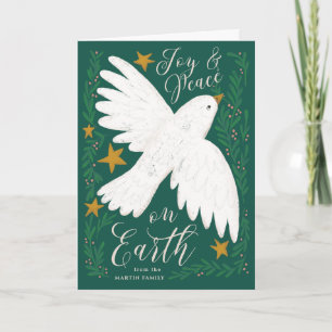 Peace Dove Illustrierte Weihnachtskarte