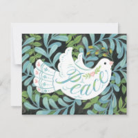 Peace Dove Illustrierte Weihnachtskarte