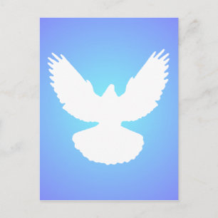 Peace Dove in Flight White Blue Sky einfach elegan Postkarte