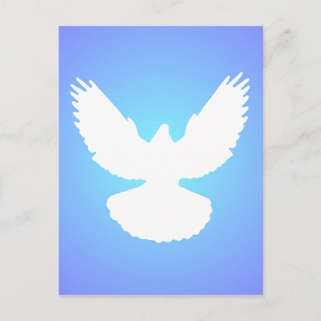 Peace Dove in Flight White Blue Sky einfach elegan Postkarte (Vorderseite)