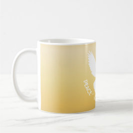 Peace Dove in Flight White on Gold Einfach elegant Kaffeetasse