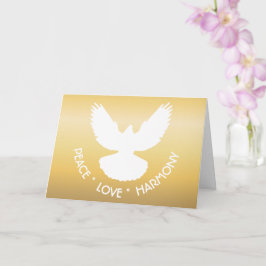 Peace Dove in Flight White on Gold Einfach elegant Karte