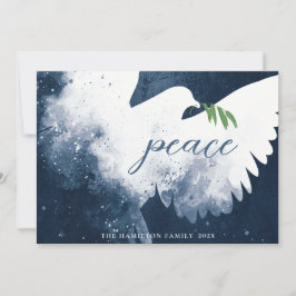 Peace Dove Navy Blue Feiertagskarte