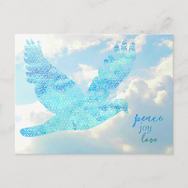 Peace Dove New Year Postcard Postkarte (Vorderseite)