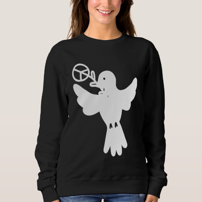 Peace Dove Peace Sign White Dove Peace Sweatshirt (Vorderseite)