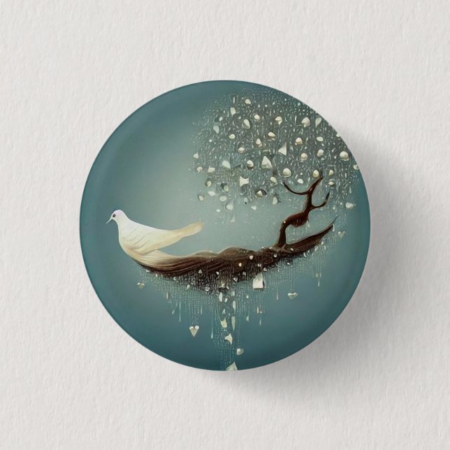 Peace Dove & Pearl Tree Button (Vorderseite)