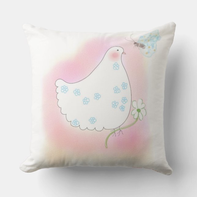 Peace Dove, pink, pillow Kissen (Vorderseite)