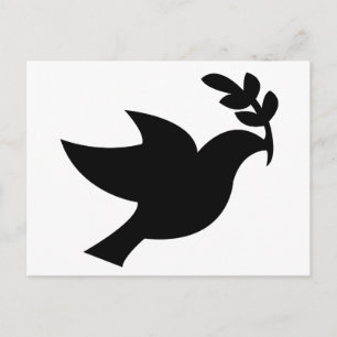 Peace Dove Silhouette Black Postkarte