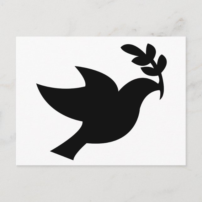 Peace Dove Silhouette Black Postkarte (Vorderseite)