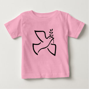 Peace Dove Silhouette White Baby T-shirt