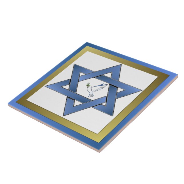 Peace Dove Star von David Keramik Tile Fliese (Seite)