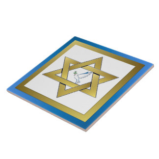 Peace Dove Star von David Keramik Tile Fliese