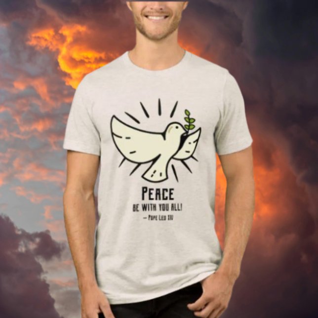Peace Dove T-Shirt - "Friede sei mit euch allen!" Tri-Blend Shirt (Von Creator hochgeladen)