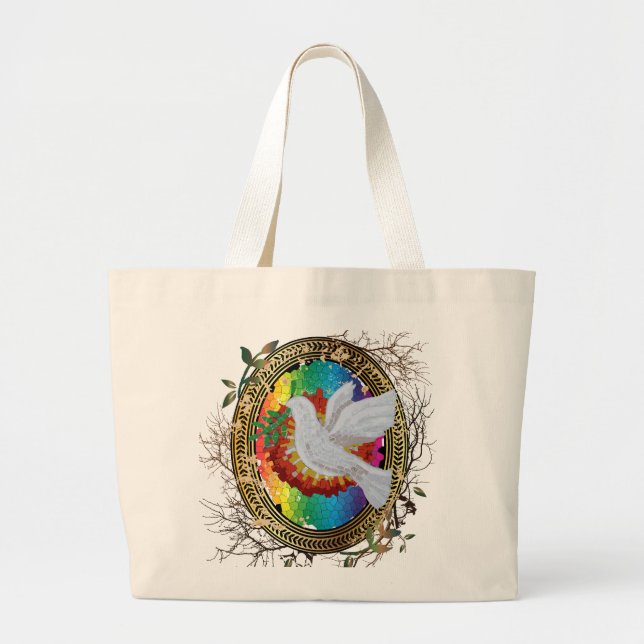 Peace Dove Tote Bag Jumbo Stoffbeutel (Vorne)