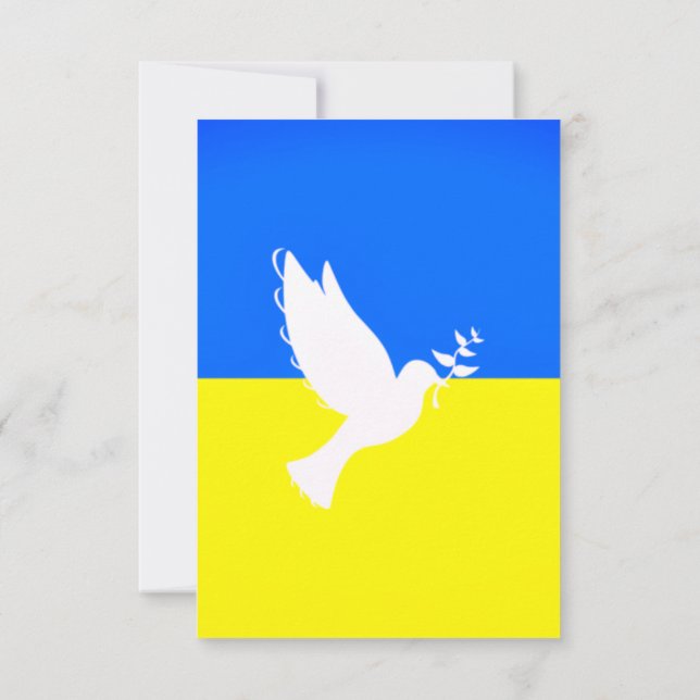Peace Dove Ukraine Flag Card Freedom - Peace Ankündigung (Rückseite)