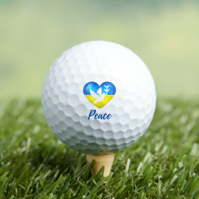 Peace Dove Ukraine Flag Herz Golfball (Insitu T-Shirt)