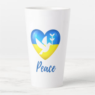 Peace Dove Ukraine Flag Herz Milchtasse