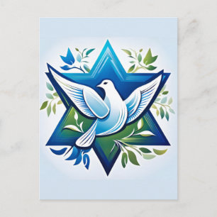 Peace Dove und Star von David Postkarte