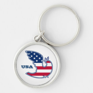 Peace Dove. USA Patriotic Schlüsselanhänger