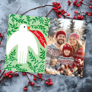 Peace Dove Weihnachtsfeiertag CUSTOM FOTOkarte Feiertagskarte