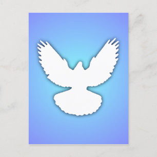 Peace Dove White w Shadow Blue Sky einfach elegant Postkarte
