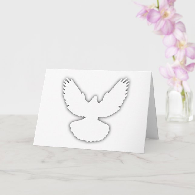 Peace Dove White w Shadow einfach elegant Karte (Orchidee)