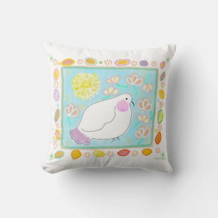 Peace Dove with flowers pillow Kissen