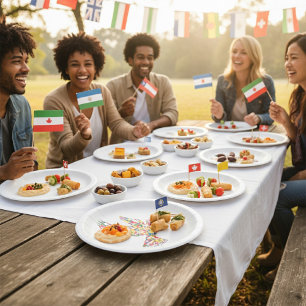 Peace Dove World Fahnen Pappteller