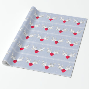 Peace Doves Heart Snowflakes Birds Geschenkpapier