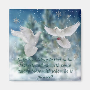 Peace doves Luke 2:14 Weihnachtsmagnet Magnet