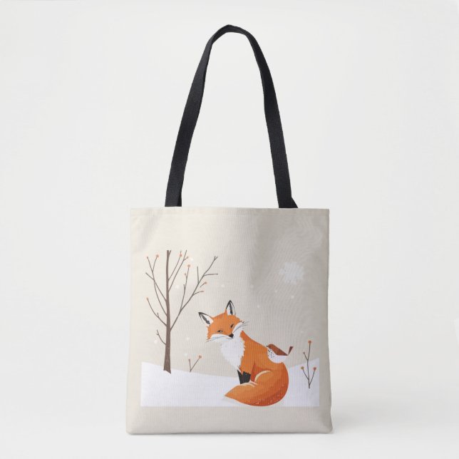 Peace Earth Minimalistisch Fox Bird Animal (Vorderseite)