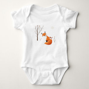 Peace Earth Minimalistisch Fox Bird Animal Baby Strampler