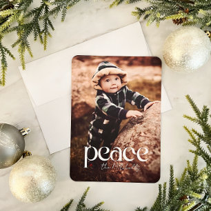 Peace Elegant Full Photo Holiday Card Feiertagskarte
