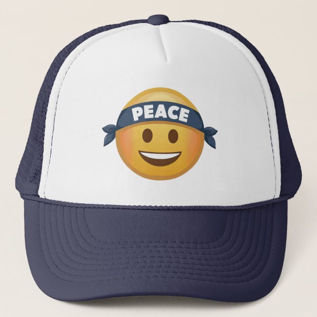 Peace Emoji Hat Truckerkappe (Vorderseite)
