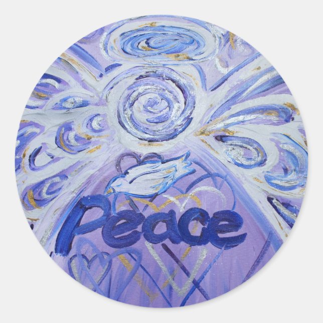 Peace Engel Inspirational Word Art Custom Stickers (Vorderseite)