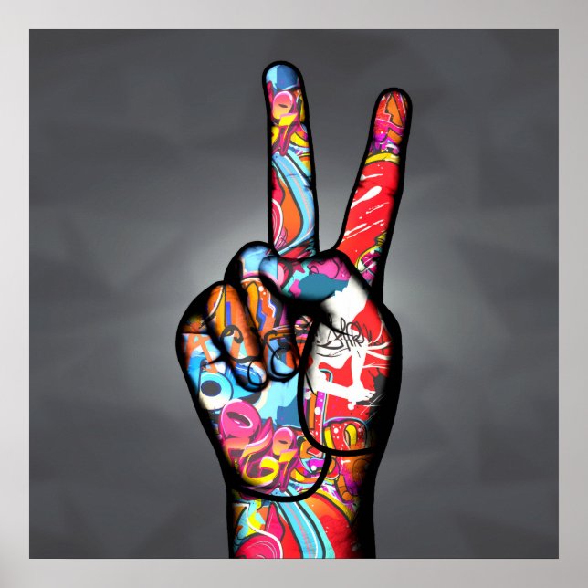 Peace Finger Sign Poster (Vorne)