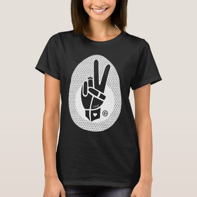 Peace First Peace Hand Sign White T-Shirt (Vorderseite)