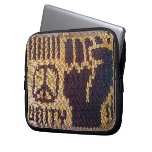 Peace Fist Artisan Crochet Print Electronics Bag Laptopschutzhülle