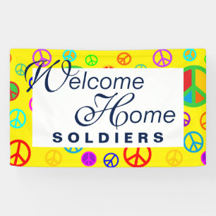 PEACE - Flachmuster mehrfarbig + Ihr Backgr. Banner