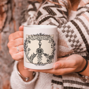 Peace Floral Zeichnend Niedlich Boho Hippie Blume  Kaffeetasse