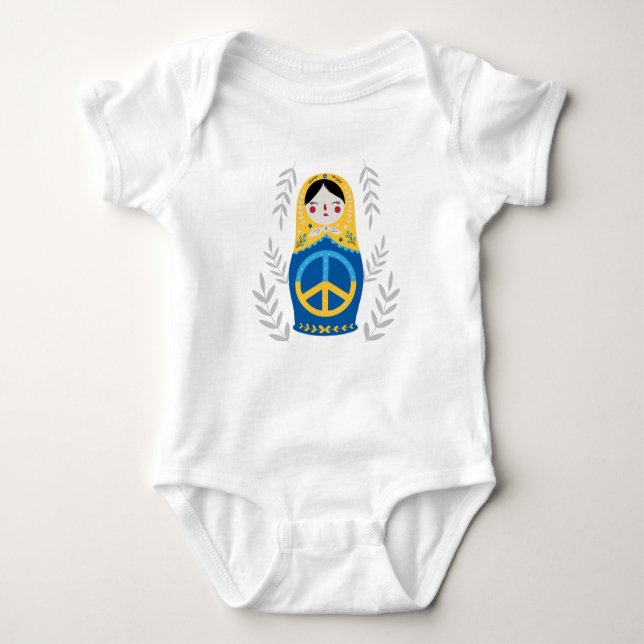 Peace for Ukraine  Baby Strampler (Vorderseite)