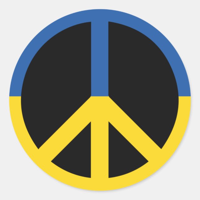 peace for ukraine runder aufkleber (Vorderseite)