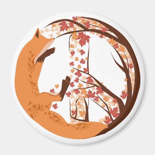 Peace Fox Magnet (Vorne)