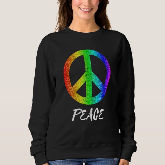 Peace Freedom 60er Pride Rainbow Peace Sign Equali Sweatshirt (Vorderseite)