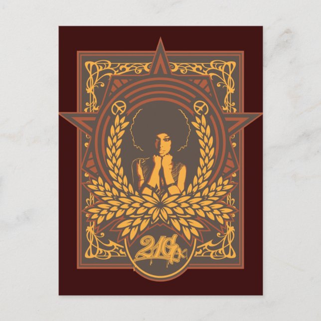 Peace Funk Afro Postkarte (Vorderseite)