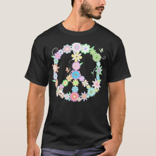 PEACE  Funny Floral Sign  Cool Statement Tee 