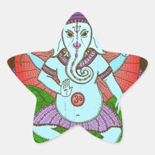 Peace Ganesh Dancing Stern-Aufkleber